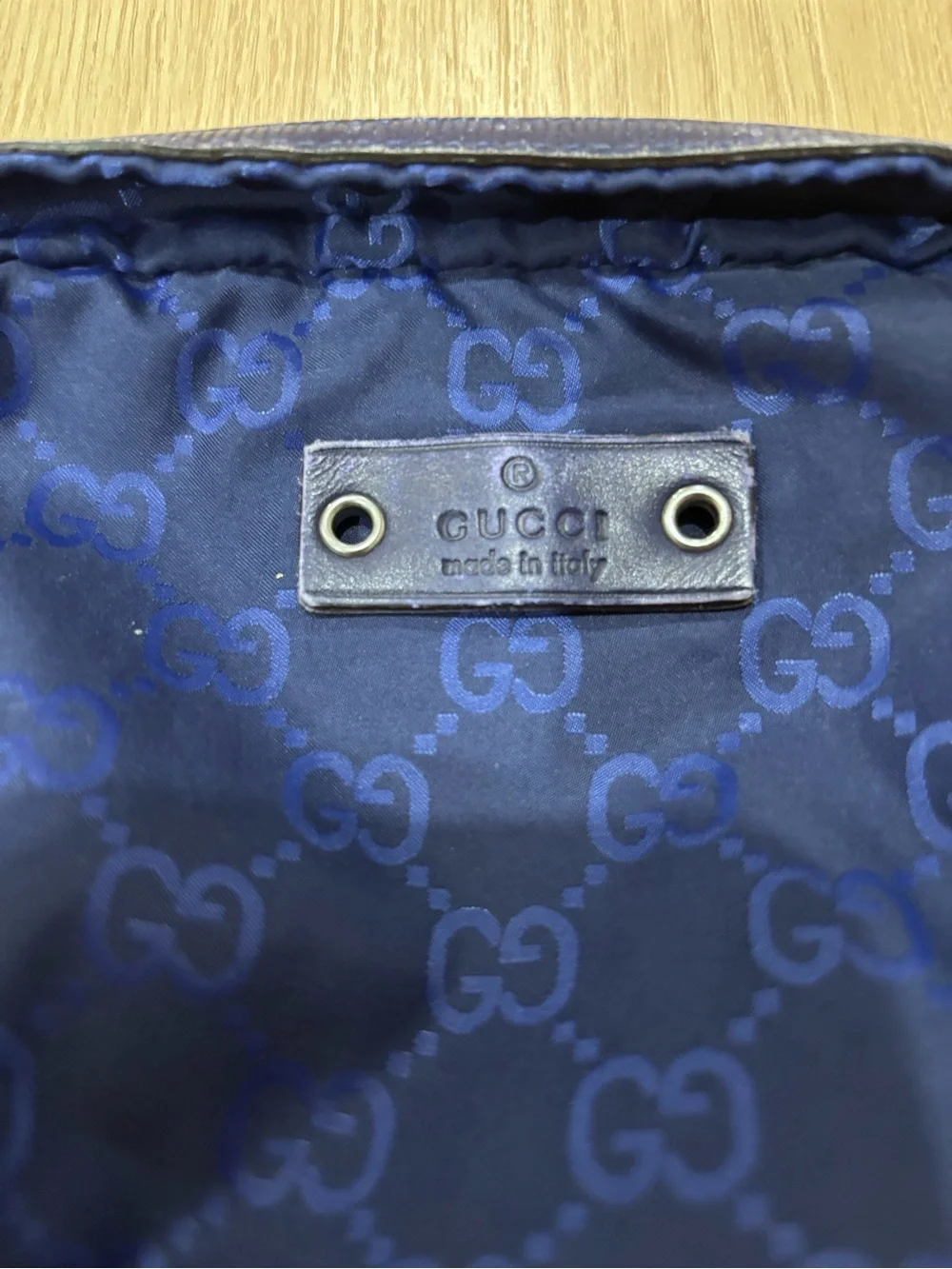 Gucci Men's Royal Blue GG Logo Toiletry Pouch